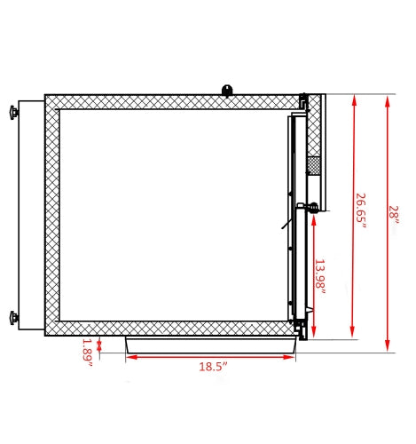 Coldline BBC-25 25" Horizontal Reach-In Black Bottle Cooler, 5 Cu. Ft.