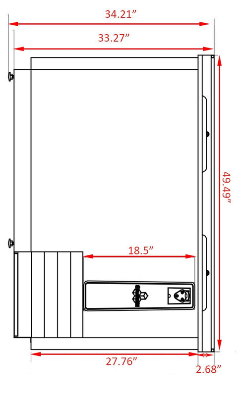 Coldline BBC-50 50" Horizontal Black Bottle Cooler, 13 Cu. Ft.