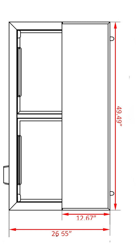 Coldline BBC-50 50" Horizontal Black Bottle Cooler, 13 Cu. Ft.