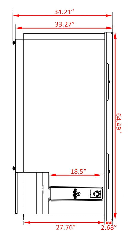 Coldline BBC-65 65" Horizontal Black Bottle Cooler, 18 Cu. Ft.