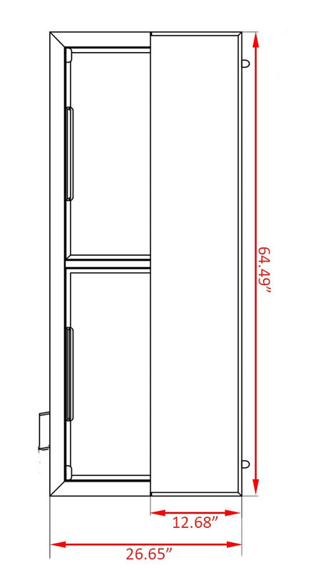 Coldline BBC-65 65" Horizontal Black Bottle Cooler, 18 Cu. Ft.