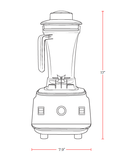 Prepline BL20 2 HP Commercial Heavy Duty Blender with 64 oz Container, 32,000 RPM Motor, 110V