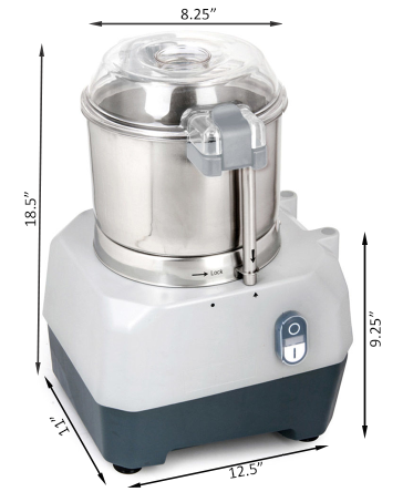 Prepline PFP-3B 3 Qt. Stainless Steel Batch Bowl Food Processor, 1 HP