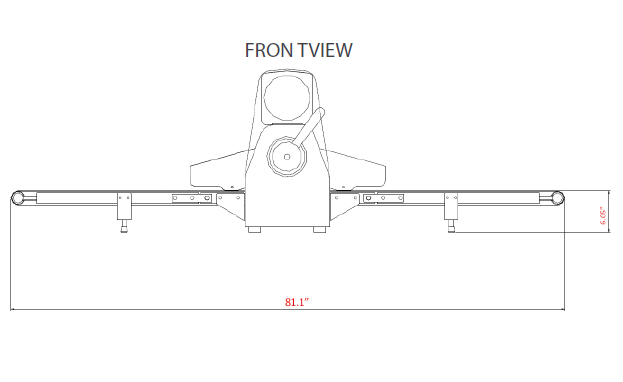 Prepline CSP-81 81" Countertop Reversible Dough Sheeter with Roller Pin, 120V