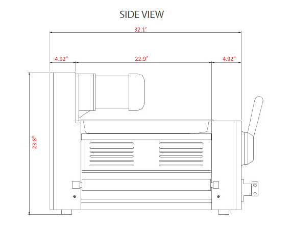 Prepline CSP-81 81" Countertop Reversible Dough Sheeter with Roller Pin, 120V