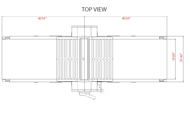 Prepline CSP-81 81" Countertop Reversible Dough Sheeter with Roller Pin, 120V