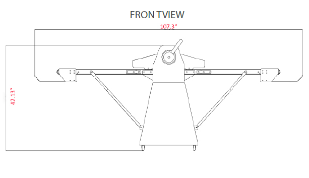 Prepline FSS-89 89" Floor Model Reversible Dough Sheeter with Roller Pin, All Stainless Steel Body, 120V