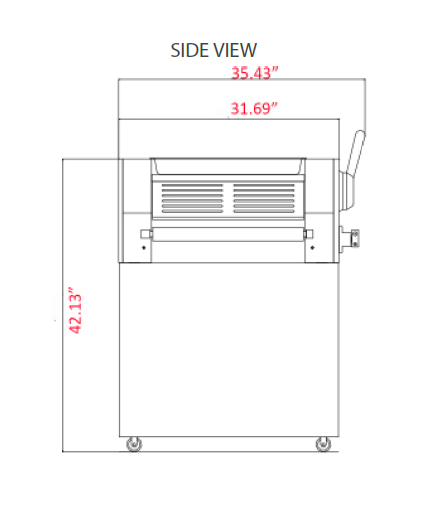Prepline FSS-89 89" Floor Model Reversible Dough Sheeter with Roller Pin, All Stainless Steel Body, 120V
