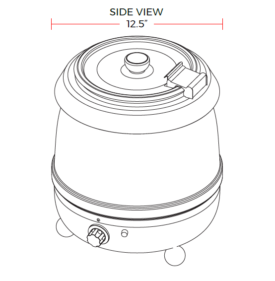 Prepline PSS-6000 10 Liter Stainless Steel Black Commercial Soup Kettle