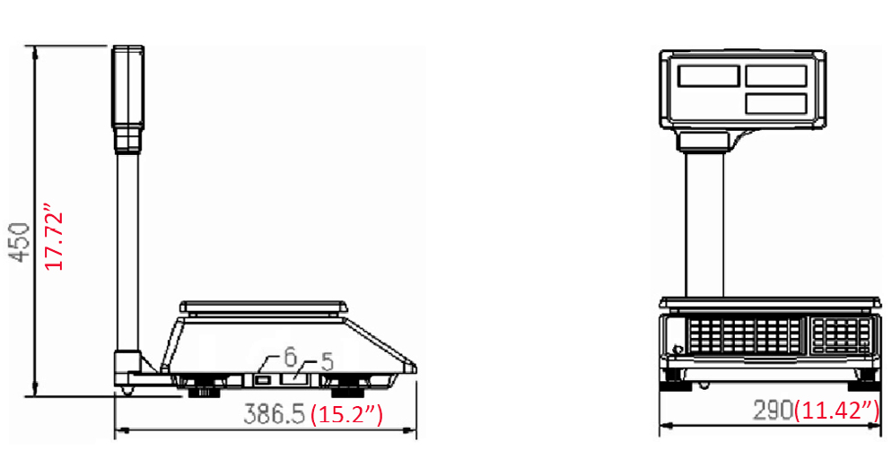 Prepline PSPT40 40 lb. Digital Price Computing Scale with Tower, Legal for Trade