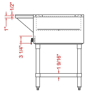 Prepline EST48-3O 48" Three Pan Open Well Gas Hot Food Steam Table with Undershelf