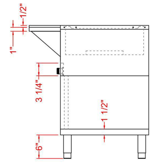Prepline GSTC74-5O 74" Five Pan Open Well Gas Hot Food Steam Table with Enclosed Base and Sliding Doors