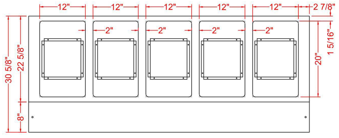 Prepline GSTC74-5O 74" Five Pan Open Well Gas Hot Food Steam Table with Enclosed Base and Sliding Doors