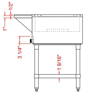 Prepline GST74-5O 74" Five Pan Open Well Gas Hot Food Steam Table with Undershelf