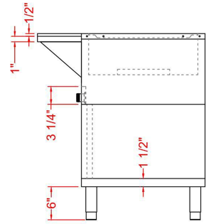 Prepline GST60-4O 60" Four Well Gas Hot Food Steam Table with Undershelf