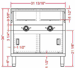 Prepline ESTC30-2S 2" Two Well Electric Hot Food Steam Table with Enclosed Base and Sliding Doors