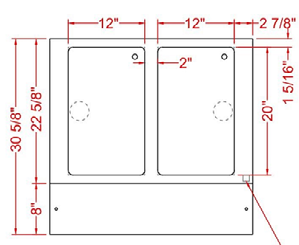 Prepline ESTC30-2S 2" Two Well Electric Hot Food Steam Table with Enclosed Base and Sliding Doors