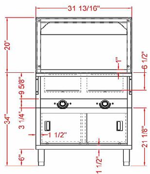 Prepline ESTC30-2S 2" Two Well Electric Hot Food Steam Table with Enclosed Base and Sliding Doors