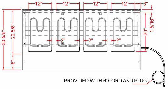 Prepline ESTC60-4O 60" Four Well Electric Hot Food Steam Table with Enclosed Base and Sliding Doors, 208/240V, 3000W