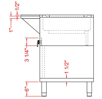 Prepline ESTC48-3S 48" Three Pan Sealed Well Electric Hot Food Steam Table with Enclosed Base and Sliding Doors, 120V, 1500W