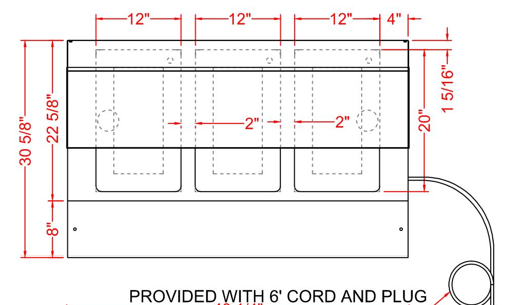 Prepline ESTC48-3S 48" Three Pan Sealed Well Electric Hot Food Steam Table with Enclosed Base and Sliding Doors, 120V, 1500W