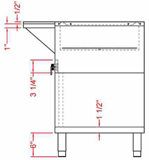 Prepline ESTC48-3O 48" Three Pan Open Well Electric Hot Food Steam Table with Enclosed Base and Sliding Doors, 120V, 1500W