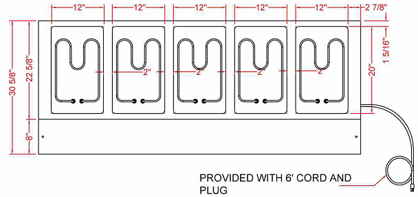 Prepline ESTC74-5O 74" Five Pan Open Well Electric Hot Food Steam Table with Enclosed Base and Sliding Doors, 208/240V, 3700W