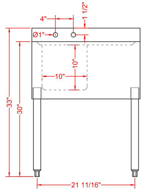 Prepline BAR-1C-R Stainless Steel 1 Bowl Underbar Hand Sink with Faucet and Right Drainboard- 24" x 18"