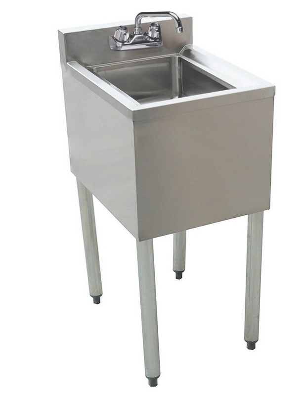 Prepline BAR-1C Stainless Steel 1 Bowl Underbar Hand Sink with Faucet, 14" x 18"