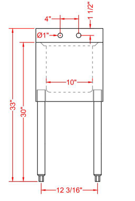 Prepline BAR-1C Stainless Steel 1 Bowl Underbar Hand Sink with Faucet, 14" x 18"