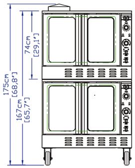 Standard Range SR-COE-DBL-208 Double Deck Full Size Electric Convection Oven, 208 Volt, 3 Phase