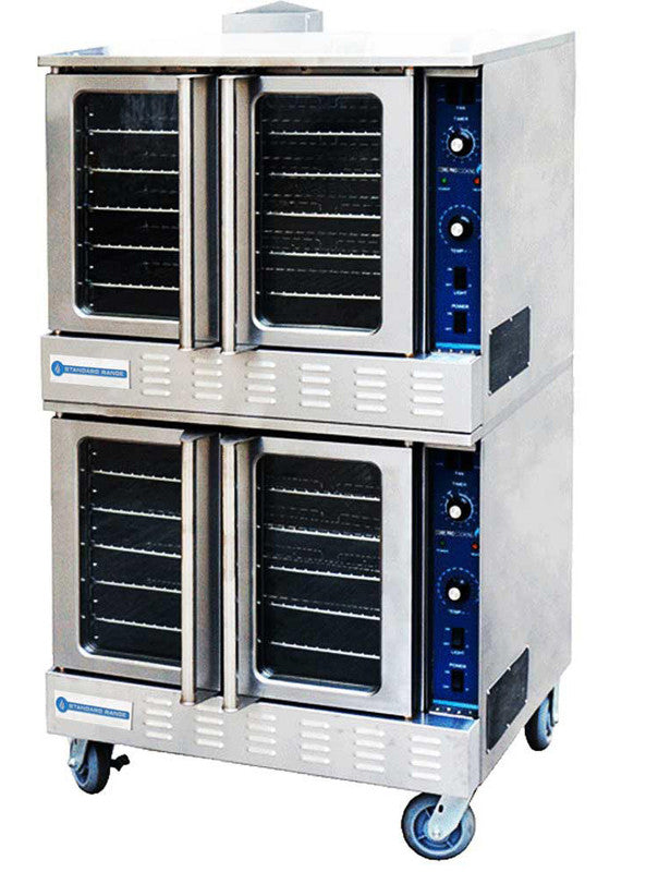Standard Range SR-COG-DBL Gas Convection Oven, 6 burners, 108K BTU, Double Deck,  Full Size, NG with LP Conversion Included