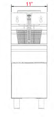 Cookline CTF2 Commercial 25 lb Natural Gas Stainless Steel Countertop Fryer