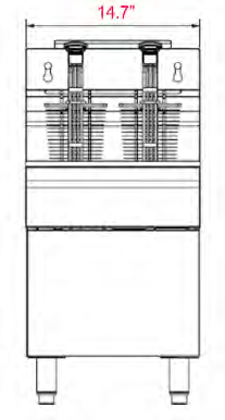 Cookline CTF3 Commercial 35 lb Natural Gas Stainless Steel Countertop Fryer