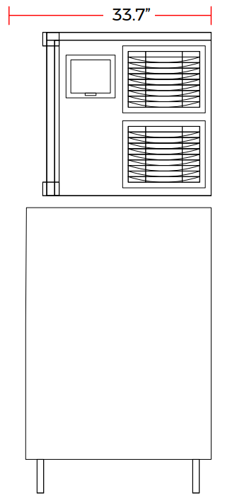 Coldline ICE400-BD 22" Hotel Ice Machine, 400 lb. Daily Capacity, 150 lb. Storage Bin, Air Cooled, Half Cube