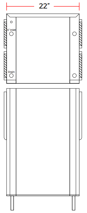 Coldline ICE400-BD 22" Hotel Ice Machine, 400 lb. Daily Capacity, 150 lb. Storage Bin, Air Cooled, Half Cube