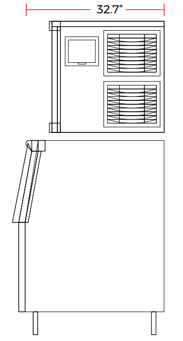 Coldline ICE550M-FA 30” 550 lb. Modular Ice Machine with Bin, Freestanding, Air Cooled, Full Cube Shape