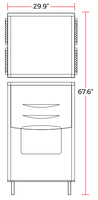 Coldline ICE550M-HA 30” 550 lb. Modular Ice Machine with Bin, Freestanding, Air Cooled, Half Cube Shape