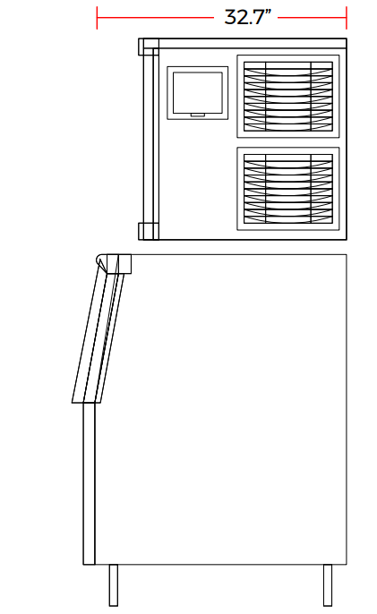 Coldline ICE550M-HA 30” 550 lb. Modular Ice Machine with Bin, Freestanding, Air Cooled, Half Cube Shape