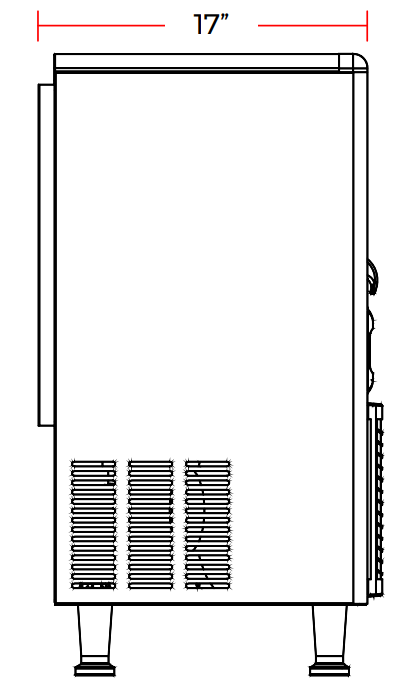 Coldline ICE80 18" 80 lb. Undercounter Ice Machine with Bin, Air Cooled, Half Cube