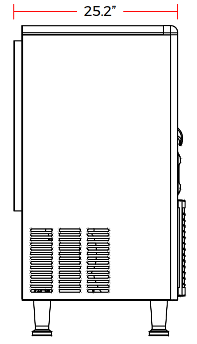 Coldline NU280 26" 280 lb. Undercounter Ice Machine, Air Cooled, Nugget Cube, 110 lb. Bin