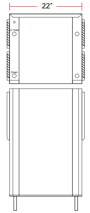 Coldline NU550 22" 550 lb. Modular Ice Machine, Air Cooled Nugget Cube with 275 lb. Ice Bin