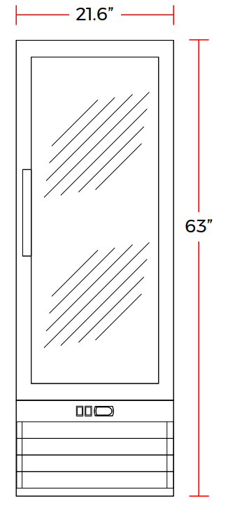 Coldline G10-W 21″ White Single Glass Swing Door Merchandiser Refrigerator, 63" High