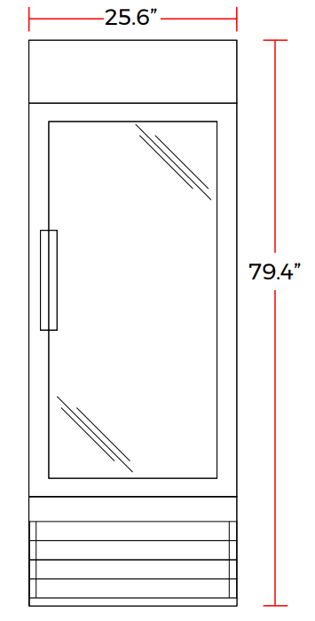 Coldline G15-W 26" White Glass Door Merchandiser Refrigerator, LED lighting, 79" High