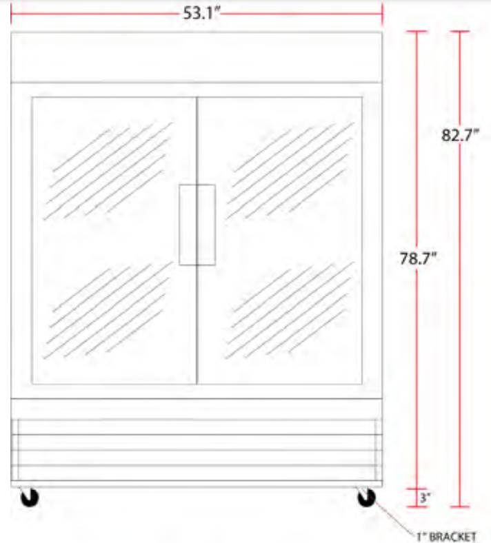 Coldline G53-W 53” White Double Glass Swing Door Merchandiser Refrigerator, 83" High