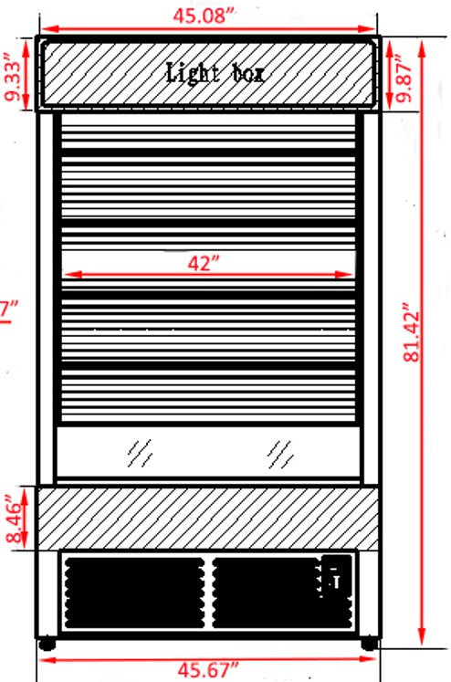 Coldline AOC-46-B 46" Black Open Air Refrigerated Display Merchandiser