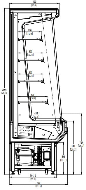 Coldline SOC-51-B 51" Black Refrigerated Air Curtain Merchandiser