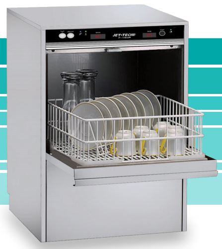Jet-Tech F-16DP Undercounter Dishwasher, High Temp, Built-in Electric Booster, 24 Racks Per Hour
