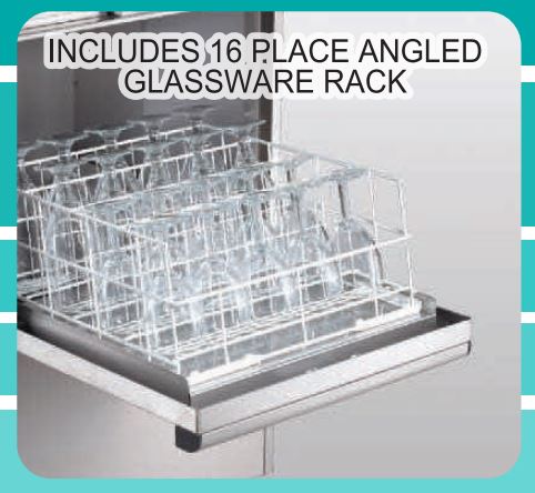 Jet-Tech F-16DP Undercounter Dishwasher, High Temp, Built-in Electric Booster, 24 Racks Per Hour