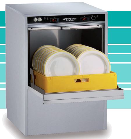 Jet-Tech F-18DP Undercounter Dishwasher, High-Temp, with Built-in Booster,24 Racks Per Hour